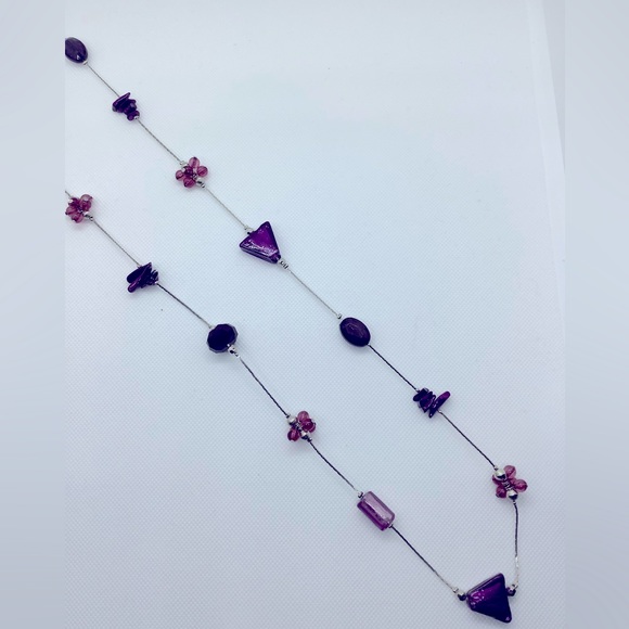 Funky and Fun Station Necklace - Purple & Pink - Picture 2 of 4